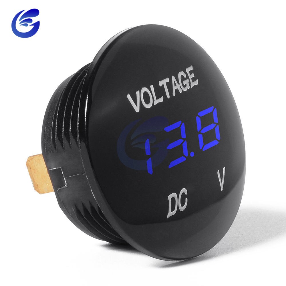 DC 5V-48V Car Motorcycle DC5V-48V LED Panel Digital Volt Voltage Meter Display Voltmeter 12V 24V 36V Waterproof DC5-48V: Blue