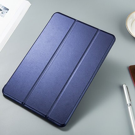 Funda huawei mediapad  m5 lite 10.1 bah 2-w19 bah 2-l09 magnetiskt läderfodral flip cover tabletfodral kickstand folio coque: Kungsblå