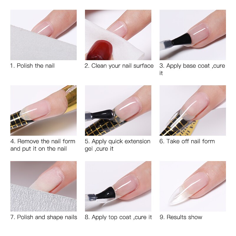 Lilycute neglekunst poly uv gel fransk neglebygger poly gelé gel akryl hurtig bygning finger forlængelse uv led hård