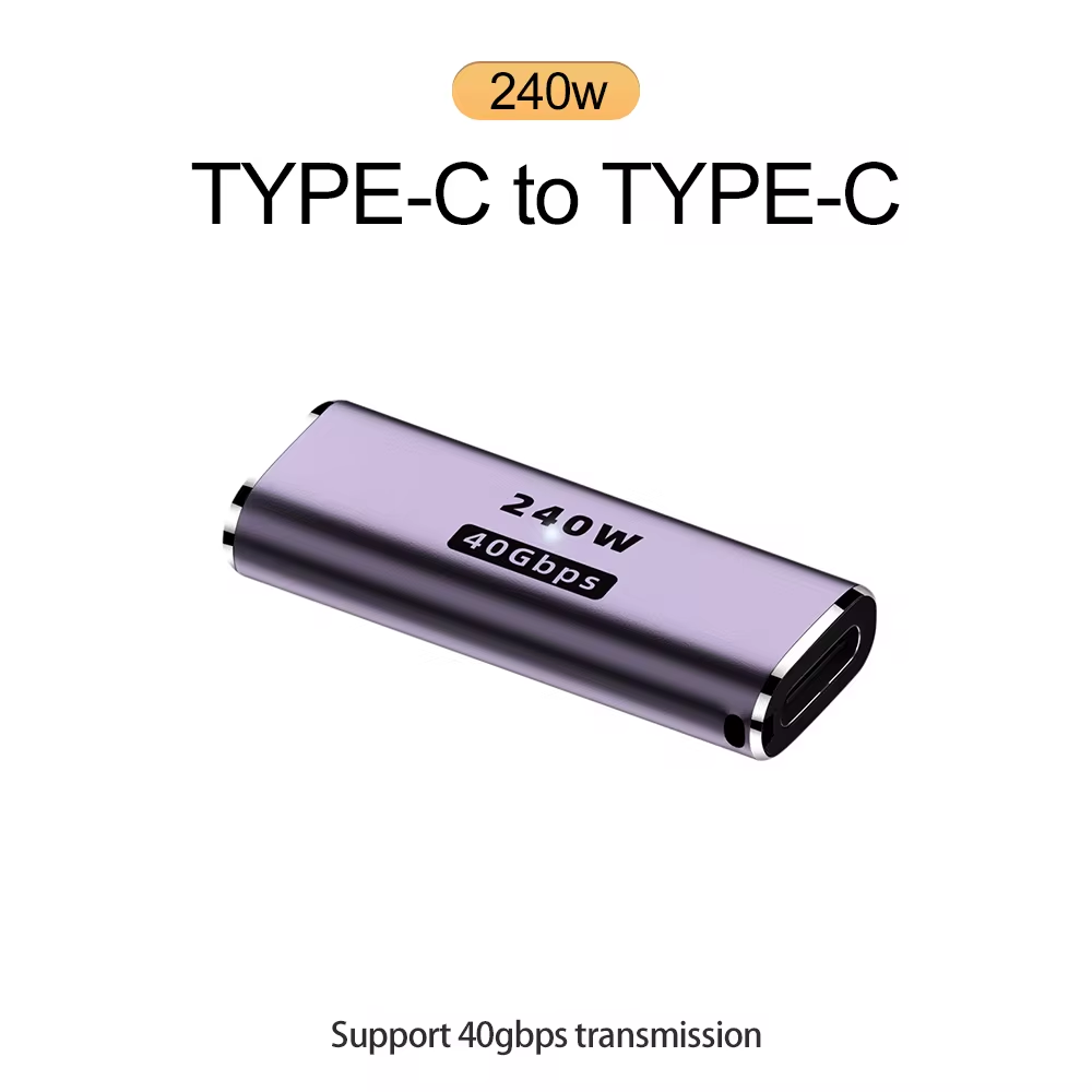 5A Typ-C OTG Adapter 240W Schnelllade-Datenkonverter USB 4.0 40Gbps Unterstützung 8K 60Hz USB C 90/180 Grad Winkeladapter: Gelb