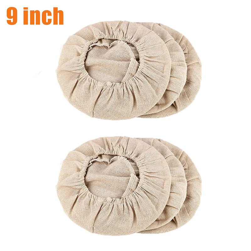 6pcs Smooth Accessories Banneton Round Bread Basket Cloth Liner Baking Kitchen Sourdough Soft Brotform Proofing Cover Dough: 9 Inch