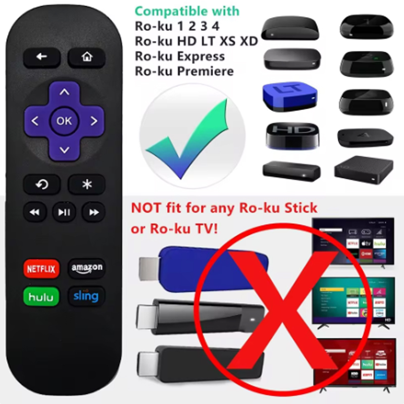 Pilot zdalnego sterowania Rc680 dla Roku Express, dla Roku Premiere, dla Roku Box, dla Roku Play Roku 1 2 3 4 [Nie dla żadnego kija lub telewizora]]
