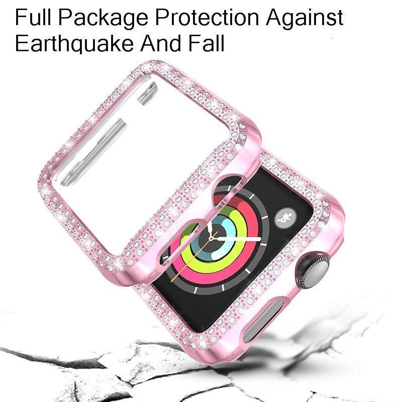 Diamantfodral för apple watch 5 44mm 40mm iwatch series 4 skärmskyddsfodral pc klockfodral för apple watch 3 fodral 38mm 42mm