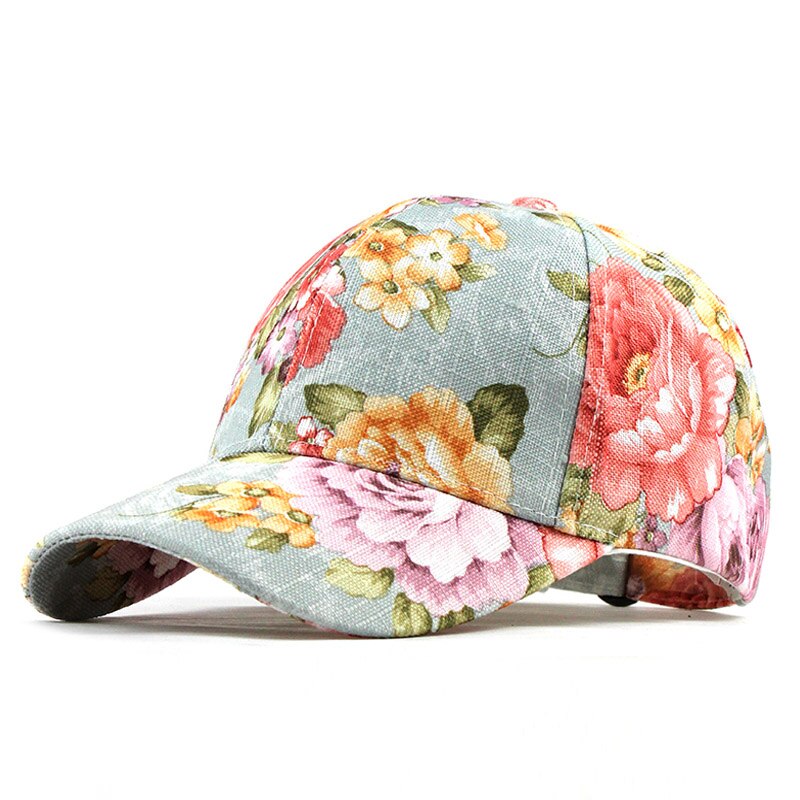 [flb] baseball cap blomster bomuld cap snapback hatte til mænd kvinder kasketter casquette hatte blomster broderi cap knogle  f186: F186 grønne