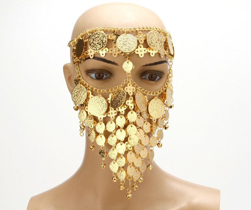 Masques de mariée de luxe pour mariage, masque facial en métal de danse indienne, masque de scène et boîte de nuit,