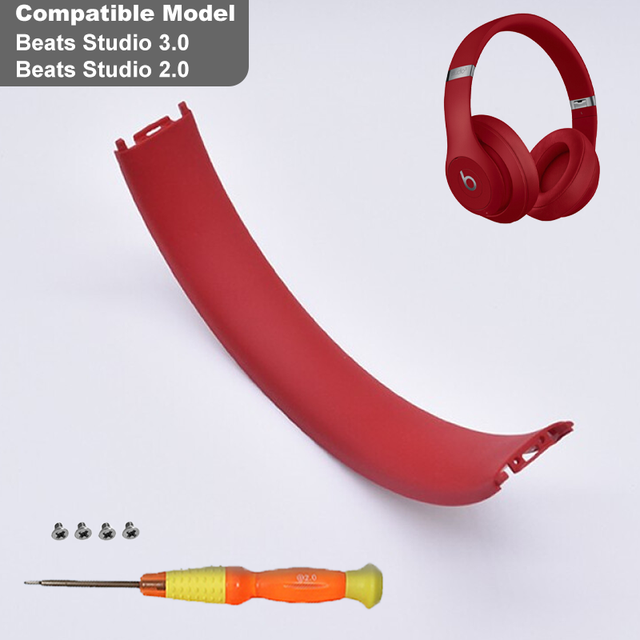 KUTOU Bandeau Tampon Compatible Pour Beats Studio 3 Coussinet D&#39;arceau Studio 2 Remplacement Bandeau Supérieur Pad Pour Studio3 Casque: Red