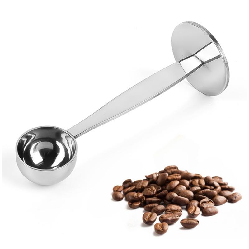 1 Pc 2-In-1 Rvs Koffie Tamper Met Lepel Professionele Espresso Sabotage Voor Cafe Thuis (Zilver)