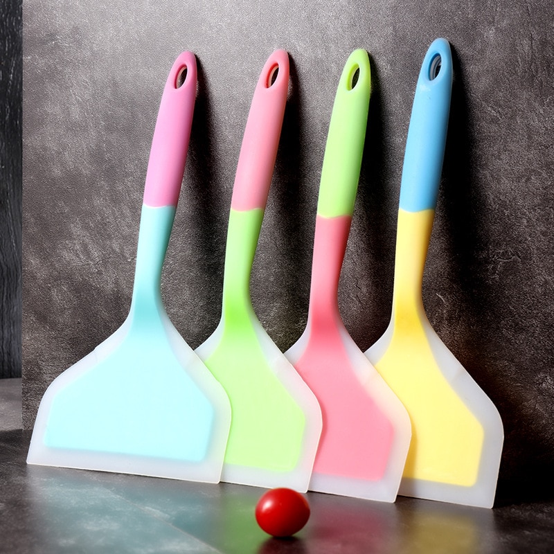 Silicone Heat-Resistant Non-Stick Pan Spatula Resin Pizza Shovel Meat Egg Scraper Turner Food Lifter Home Kitchen Cooking Tools