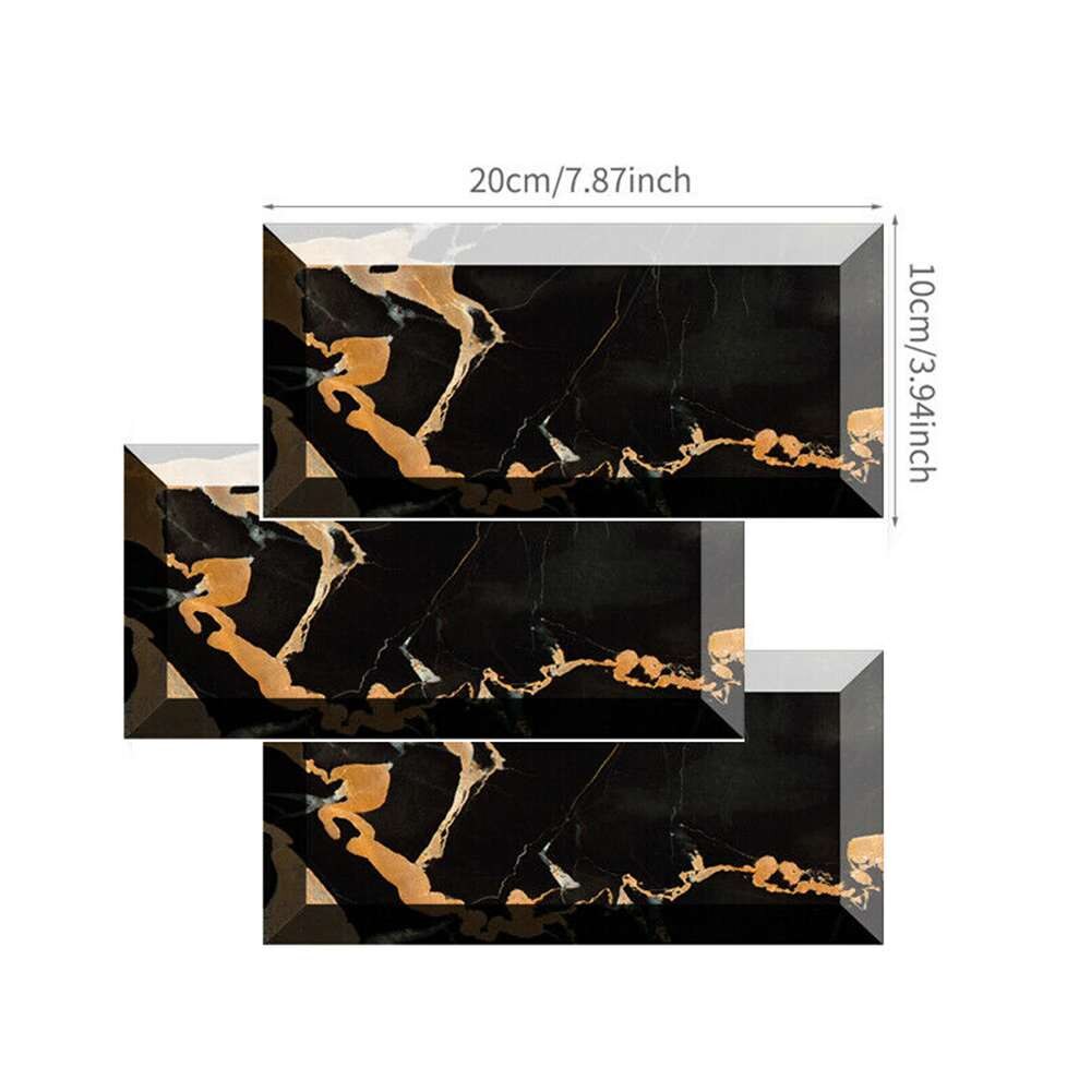 2 Sets Self-adhesive Tile Stair Stickers 3D Brick Effect Wall Panel Sticker For Bathroom Kitchen Waterproof Wall Tile Decoration