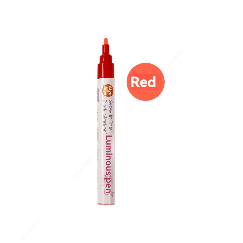 1PC Fluorescent Pens Highlighter Colorful Paint Pen Glow in The Dark Bright DIY Luminous Marker Pen Craft Pen for Drawing: Red