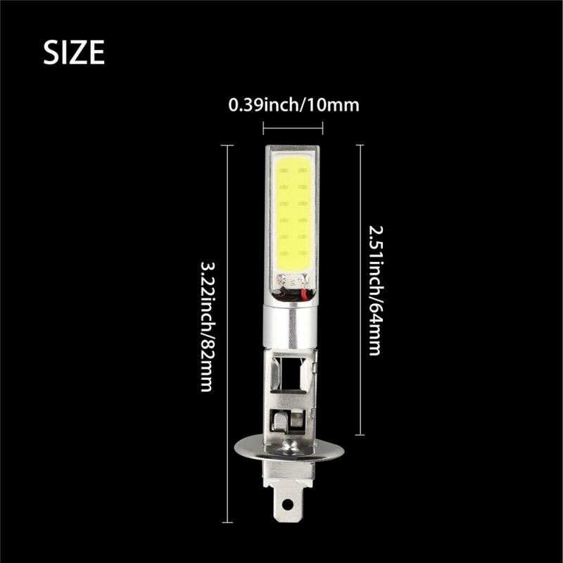 Faro Led delantero de coche Canbus H1 H3, luz antiniebla de 12V, luz alta y baja de 6000K COB, luz blanca de xenón de 6000LM, accesorios para coche, 1 Uds.