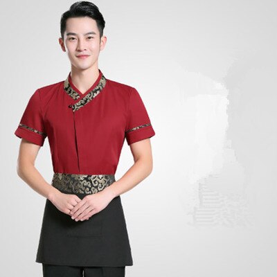 Hotel reiniger Uniform frau und mann reiniger kleidung kurzen ärmeln Restaurant kellner uniformen herbst Winter arbeitskleidung: Mann rot / XXXL