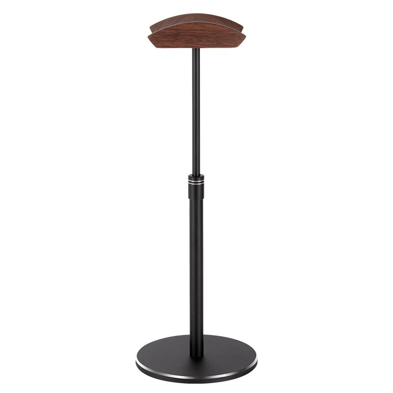JINSERTA Aluminum Alloy Headphone Holder Up and Down Adjustable Headset Stand Bracket Display Shelf Wooden Desktop Hanger: Black-walnut