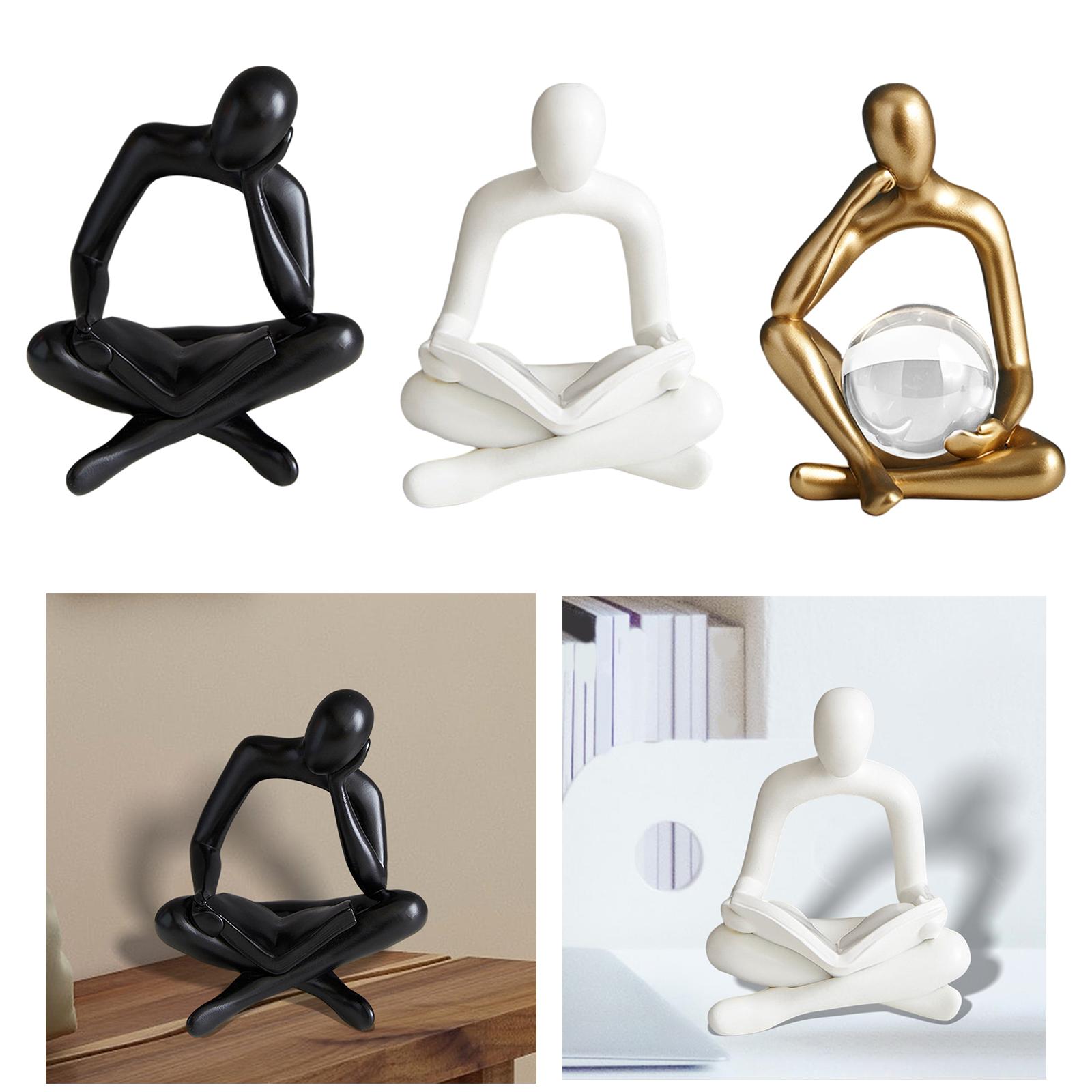 Modern Abstract Thinker Statue Sculpture for Bookshelf Decor Living Room Office
