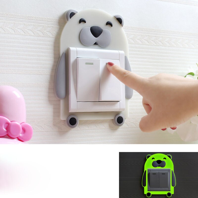 Cartoon Cute Switch Sticker Glow in Dark Wall Sticker Luminous Switch or Socket Soft Silicone Protect Cover On-Off Decor Sticker