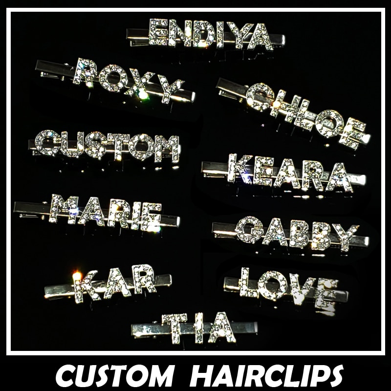 Custom Words Hairclips Word Hair Clips Barrettes Pins Emblazoned with your favorite name or word for girls&women