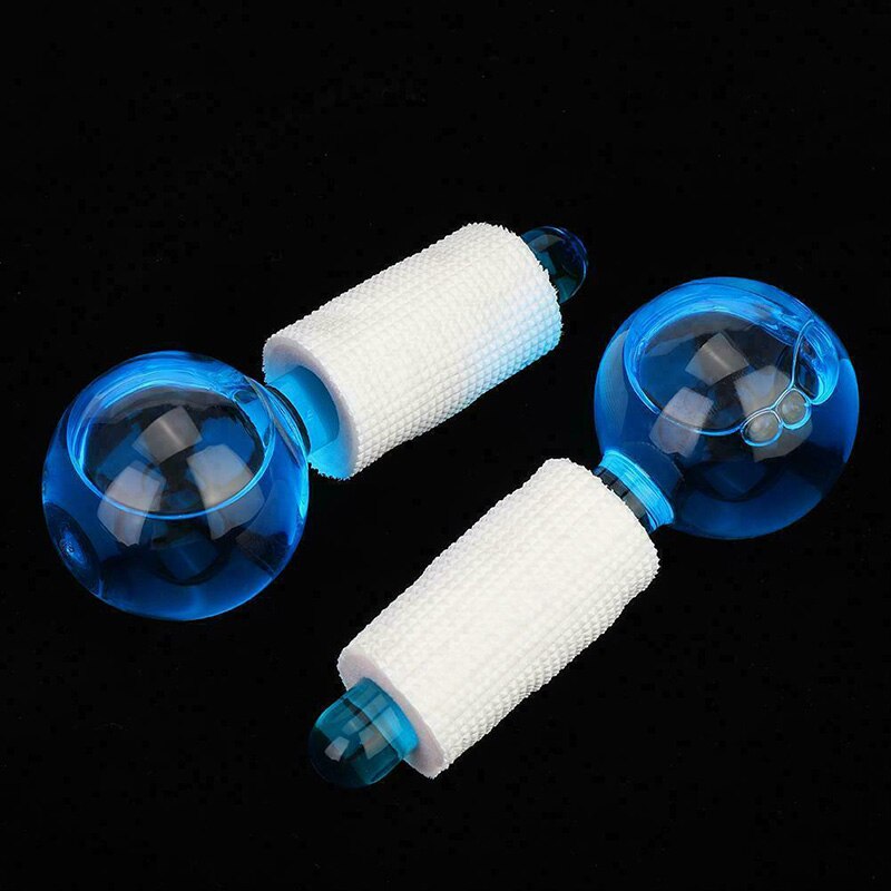 Globo de masaje Facial para mujer, herramienta de belleza para cuello, Hockey sobre hielo, energía, bola de cristal, 2 uds.
