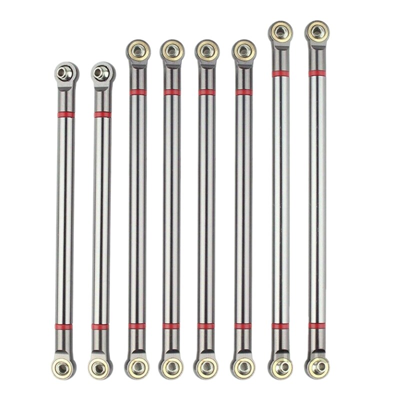 8Pcs Radstand Link Stange Aluminium Legierung Link Stange 313Mm für 1/10 Rc Auto Crawler Axial Scx10: Default Title