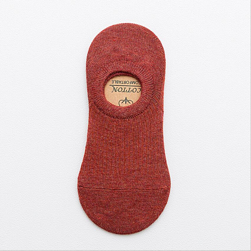1 pair of spring and summer products solid color invisible socks cotton silicone anti-skid ladies socks boat socks: 5