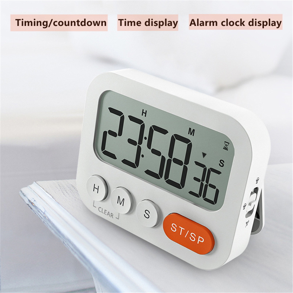 Multifunction Timer with LCD Screen Wall-mountable Desktop Digital Timer with Alarm Clock Countdown Timer for Cooking Study