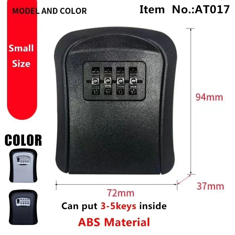Wall Mounted Key Keeper Combination Lock Waterproof 4Digit Password 5-Key Storage Box Easy Installation for Home/Office Security