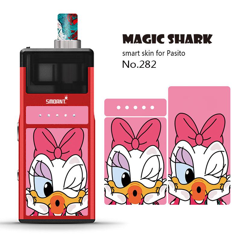 Magic Shark Cartoon Duck Mario Tiger Fox Weave Ultra Thin Skin Film Cover Pod Vape Sticker Case for Smoant Pasito: 282