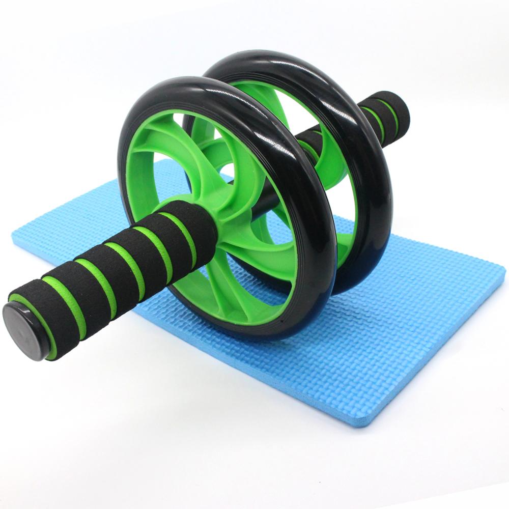 Ab Rolller Wheel Abdominal Exercise Roller Classic Dual Wheel with Foam Handles - Includes Extra Thick Knee Pad: Green
