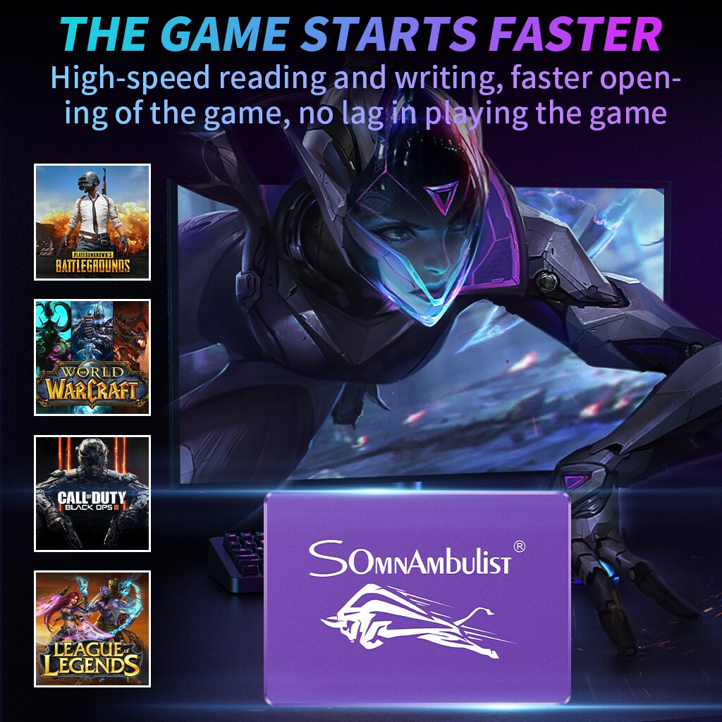 Disque dur SSD intégré de 120 pouces, adapté aux ordinateurs de bureau/portables, capacité de 240 go/480 go/960 go/2.5 go/2 to