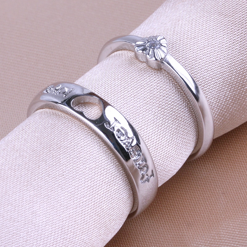 NEHZY S925 Stamp silver Female jewelry couple rings Heart-shaped opening ring One pair price