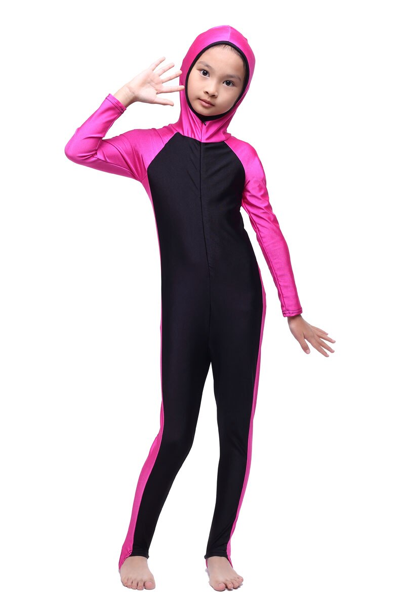Burkini para niñas, bañador modesto musulmán, Hijab, Mayo islámico, Boerkini, traje de baño de una pieza,