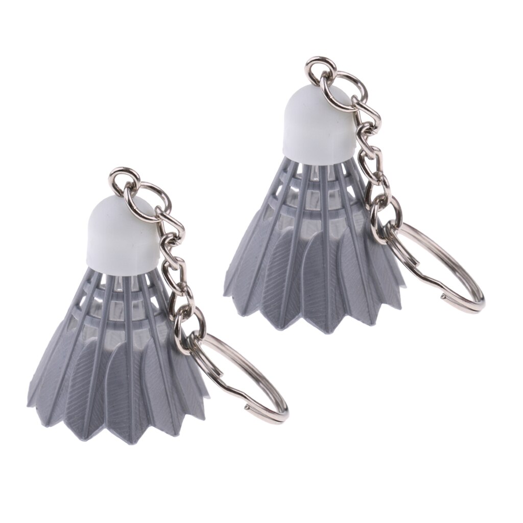 2 Stuks Mini Badminton Sleutelhanger/Sleutelhanger/Premium Bag Hanger/Decoratie-5 Kleuren: Gray