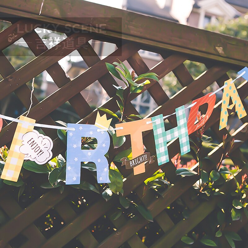 Colorful Birthday Letter Banner Flag for kids to celebrate First Birthday S00338