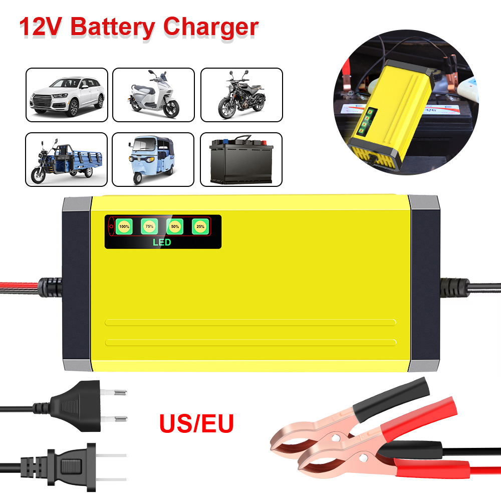 Led Display Auto Acculader 12V 2a Moto Truck Acculader Nat Droog Lood Zuur Accu 220V Power Puls Reparatie Lader