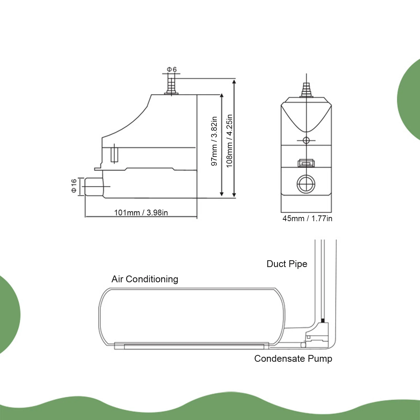 Kit Pompe de Vidange Climatiseur - Pompe Automatique de Levage d'Eau de Condensation - pour Unités Murales 1-3P