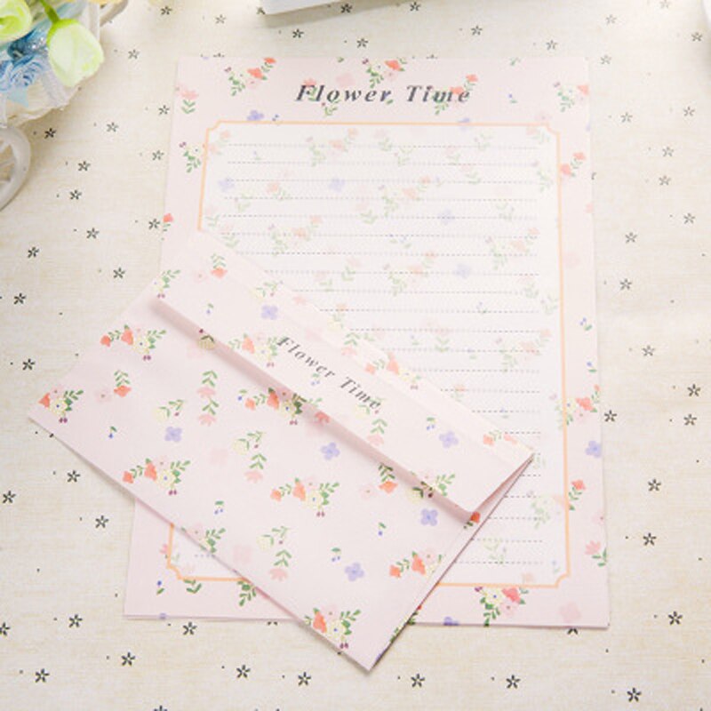 Liefde Envelop Wedding Brief Uitnodiging Brief Papier Set 3 Pcs Papier Envelop 6 Lakens Groet Bloemen Vogel Brief Schrijven Papier: C