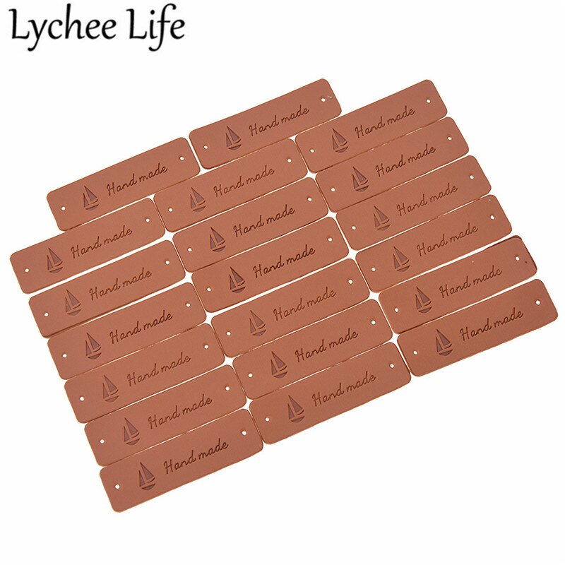 Lychee Leven Handgemaakte Lederen Labels 20Pcs Brief Print Label Diy Kleding Naaien Doek Stof Wasbaar Levert Accessoires: 5