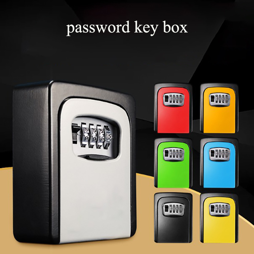 Aluminum Alloy Password Key Box Key U Dish Security Password Safe Case Storage Box Indoor Outdoor Wall Mounted Key Lock Safe Box