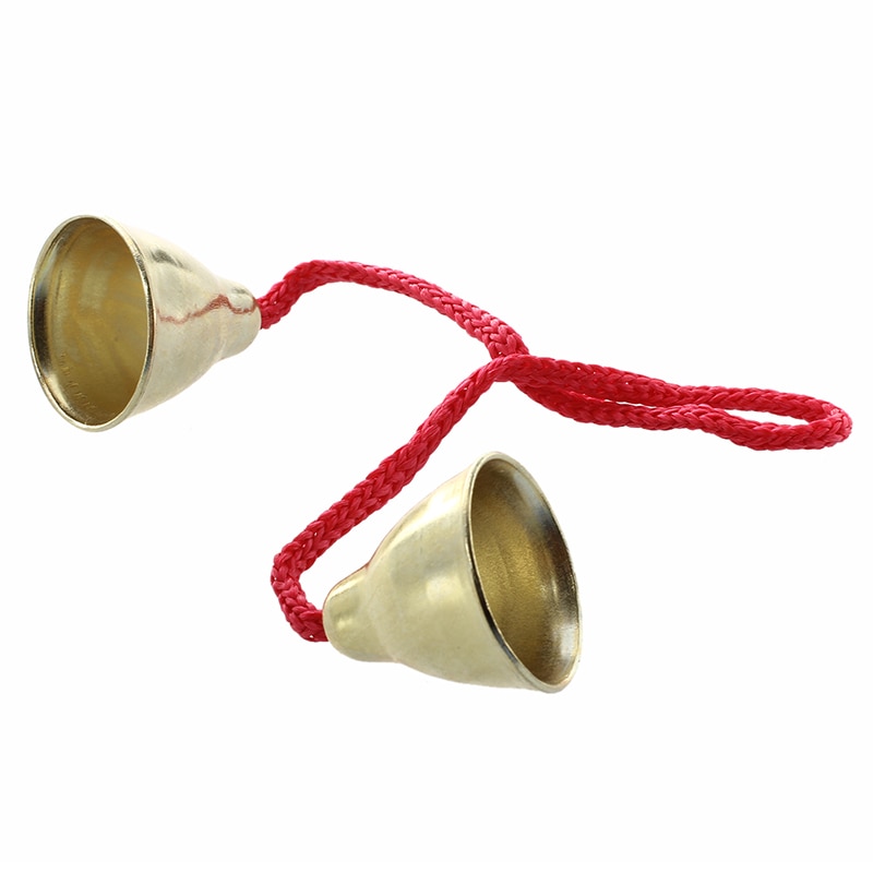 Pair Tinkerbell Cloche Bell Brass Corded 32cm Instrument