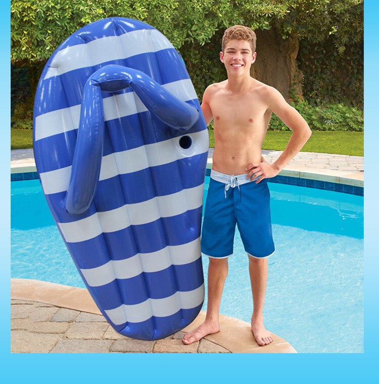 Lykkelig sommer strand underholdning legetøj børn flydende tømmer tøffel form oppustelig swimmingpool spille tilbehør