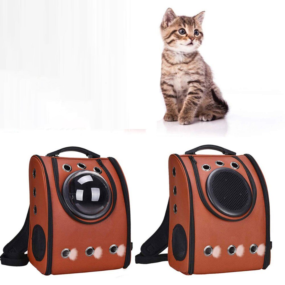 Sac à dos Portable en cuir pour chats, sacs de transport durables, sac à Capsule souple de voyage, sacs à Double épaule pour chats de compagnie