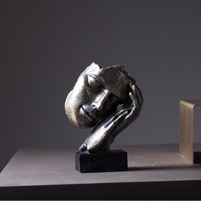 Estatuas modernas, creativas, abstractas, salas de estar de arte, muebles antiguos para el hogar y decoraciones en el norte de Europa: D