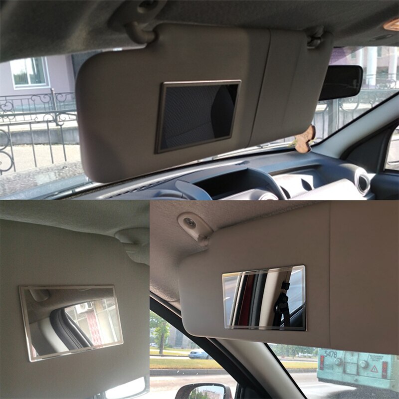 SPEEDWOW espejo de maquillaje para coche, espejo para visera, espejo Interior para coche, decoración para automóvil, espejo adhesivo de 110x65mm