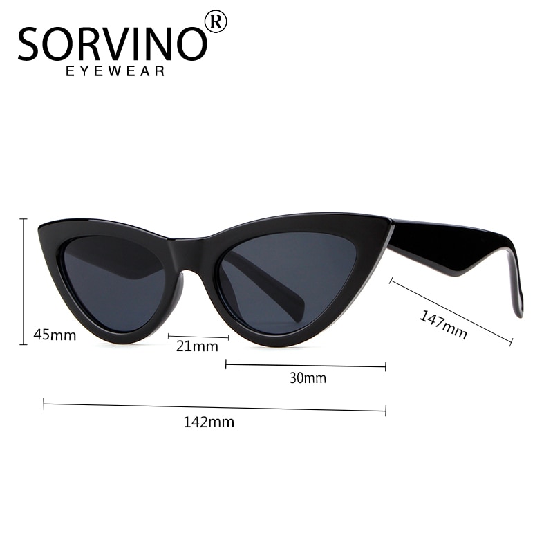 Sorvino Retro Rode Cat Eye Zonnebril Vrouwen 90 S Festival Platte Top Spiegel Cateye Zonnebril Fahion Lady shades N256
