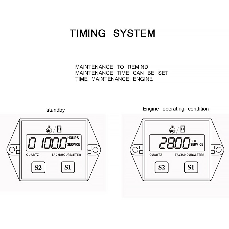 TiOODRE Motorcycle Tachometer Motorcycle Panel Speedometer Dial Odometer Digital Indicator LCD Display Tachometer