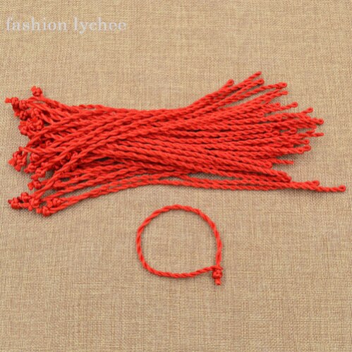 lychee 50pcs Chinese Style Braided Red Cord String Charm Bracelet For Women Men Fortune Amulet Handcrafted Bracelet: 2