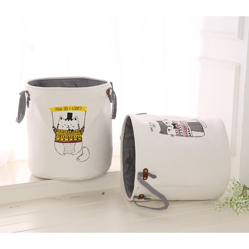 Leuke Dier Wasmand Opvouwbare Speelgoed Opslag Picknick Vuile Kleren Mand Katoen Wassen Kleding Doos Baby Organizer