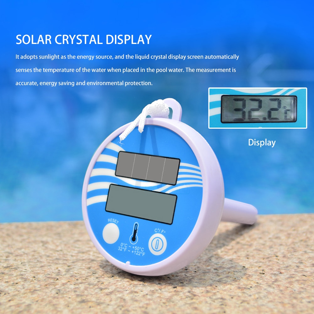 For Swimming Pool Bathroom Digital Floating Thermometer Digital Screen Solar Powered Accurate Floating Water Temperature Meter