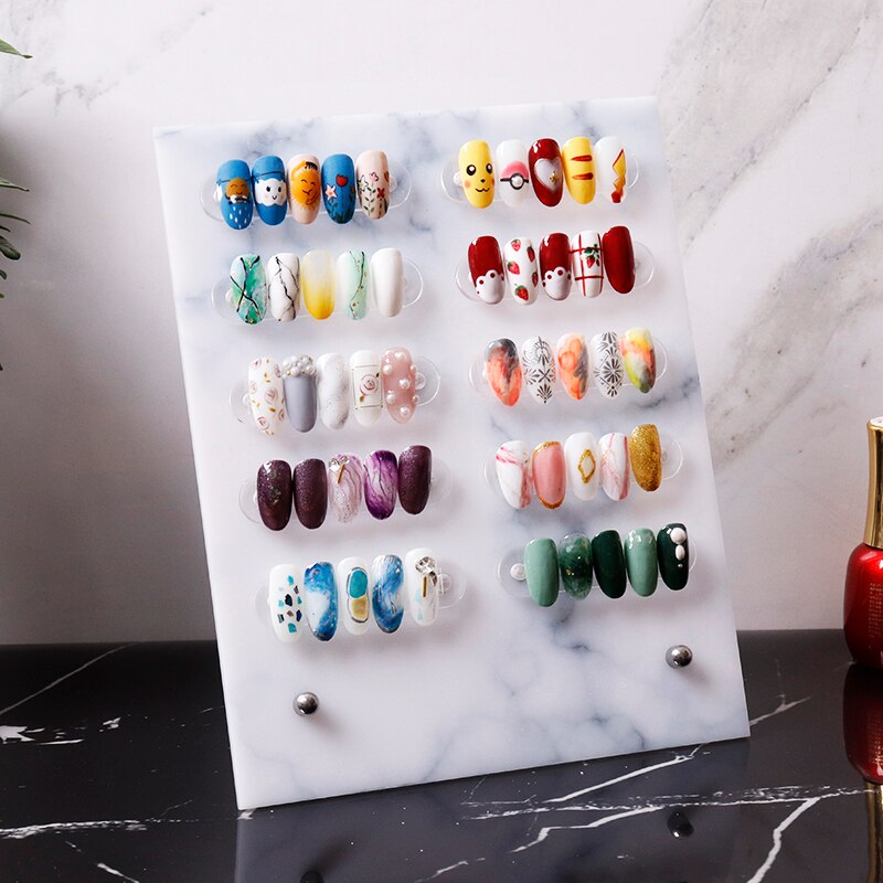 False nail tip art display stand board magnet adsorption aftageligt farvekort, der viser hylde