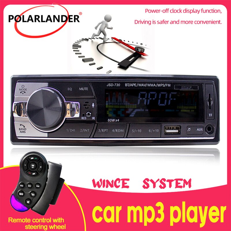 Auto Radio 1din Fm MP3 Speler Bluetooth Goedkope Handsfree Bellen Usb Aux Sd-kaart Stereo Receiver Met Steering wiel Afstandsbediening