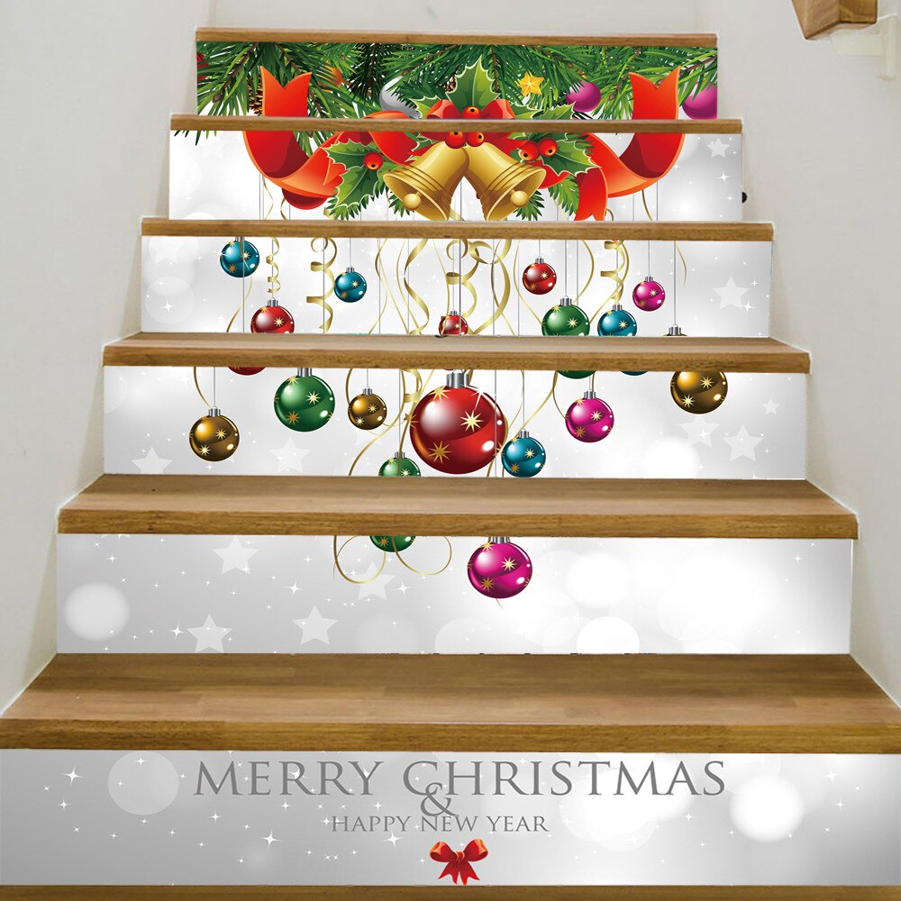 Kerst 3D Simulatie Trap Stickers Waterdicht Home Decor Kerst Hanger Muur Aangebracht Jaar 'S Home Decor Muursticker: K